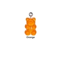 Detail view of orange gummy bear pendant with semi-transparent finish and metal loop - Style With Eye Pin / Orange
