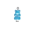 Close-up of a blue resin gummy bear charm with a silver metal loop for DIY jewelry - Style With Eye Pin / Blue