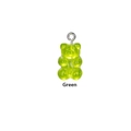 Detailed close-up of a semi-transparent green resin gummy bear pendant for DIY jewelry - Style With Eye Pin / Green