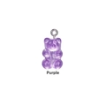 Close-up of a translucent purple resin gummy bear charm with a silver metal loop - Style With Eye Pin / Purple