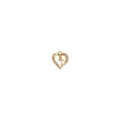 Close-up of a gold-plated heart pendant featuring a central cross and crystal accents - Golden Heart Cross Shape (1#)