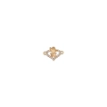 Detail of golden heart charm with cactus design and micro-set cubic zirconia for DIY jewelry - Golden Heart Cactus Design (2#)