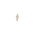 Macro detail of a gold-plated G-clef musical note connector with sparkling rhinestones - Golden Treble Clef Shape (3#)