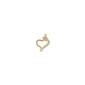 Close-up of rose gold heart connector with sparkling crystals for DIY bracelets - Golden Heart Flower Pattern (5#)