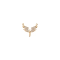 Detailed view of gold angel wing charm with white cubic zirconia for DIY jewelry - Golden Angel Wings Design (6#)