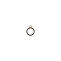 Close-up of circular black enamel gold alloy pendant for DIY jewelry making - Black With Hollow Round Buckle