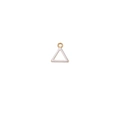 Close-up of a minimalist gold-plated triangle pendant with white enamel for DIY jewelry - Hollow Triangle White
