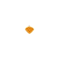 Detailed macro view of resin waffle pendant with realistic texture and metal hook - Waffle Style (XH40931-10)