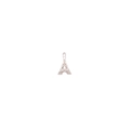 Dettaglio ravvicinato di un ciondolo a forma di Torre Eiffel in argento con cristalli - Ciondolo Torre Eiffel Argentato