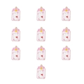 Dettaglio di ciondoli a forma di coniglio omamori rosa con anello dorato smaltato - Stile Coniglio Omamori Rosa (1#)