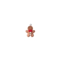 Κοντινό πλάνο με μενταγιόν από ρητίνη gingerbread man με κόκκινο φιόγκο για χειροτεχνία - Στυλ Κόκκινου Φιόγκου