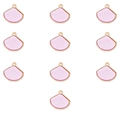 Set of 10 vintage pink enamel shell-shaped pendants with gold plating for DIY jewelry - Fan Shape (2#) / Pink