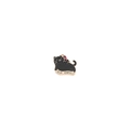 Dettaglio ciondolo gatto smaltato nero con scritta Treat Yourself e bordi oro - Stile Gatto Nero Vino (3#)