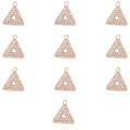Set de 10 colgantes triangulares de oro rosa con cristales para creación de joyas - Estilo Triángulo