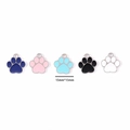 Five colorful enamel cat paw charms with silver metal edges for DIY jewelry making - Mixed Colors One Each