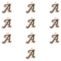 Gedetailleerde set van 10 gouden letter A hangers met zwart emaille en fonkelende strass - 3# Letter A