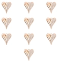 Detalle de 10 colgantes de corazón oro rosa con cristales para creación de joyas DIY - Estilo Corazón