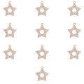 Set van 10 roségouden sterrenhangers met witte strassteentjes voor DIY sieraden accessoires - Sterstijl