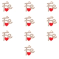 Set di 10 ciondoli a cuore in lega dorata con lettere Faith e strass scintillanti - 7# Cuore di Fede