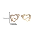Detailed view of heart-shaped alloy zircon pendants with size 17.8mm by 22.5mm - Gold Hollow Double Heart Style (2#)