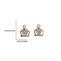 Detail of gold alloy heart crown pendant with zircon pavé, sized 14mm by 12mm - Gold Crown Heart Style (3#)