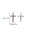 Silver alloy cross pendant dimensions 34x18.4mm with rhinestone inlay and flat back - Silver Large Cross Style (4#)