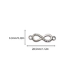 Silver infinity connector pendant with zircon inlay and dimensions 8.3mm by 28.5mm - Silver Infinity Symbol Style (6#)