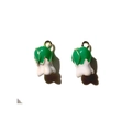 Detalle de colgantes de lirio de los valles en esmalte con borde de metal dorado DIY - 1# Col 3D