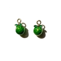 Detalle de colgante de fruta verde con detalle de hoja y aro dorado - 3# Lima 3D