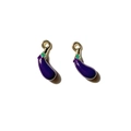 Lindos dijes de berenjena morada con anillos dorados para hacer joyas DIY y manualidades - 6# Berenjena 3D