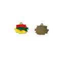 Juneteenth 1865 alloy enamel pendants in red green and yellow for DIY necklace making - Juneteenth 1865 Text Style