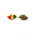 Map-shaped enamel charm with Stay Black Love text in red, yellow, and green colors - Map Stay Black Style