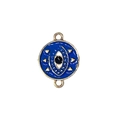Blauer Zinklegierung Böser Blick Anhänger mit Goldbeschichtung für DIY-Schmuck - Dunkelblau