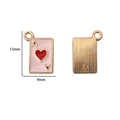 Roze harten-aas hanger van legering en goud met afmetingen 15x9mm voor sieraden - Roze Harten Aas