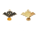 Halloween hanger met vleermuis en pompoen van verguld metaal en kleurrijke emaille afwerking - 1# (Vleermuis Pompoen)