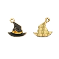 Detail van voor- en achterkant van toenaarshoed-bedels voor Halloween-sieraden maken - 4# (Tovenaarshoed)