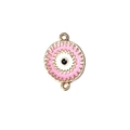 Pink enamel evil eye charm in gold zinc alloy for DIY jewelry bracelet components - 4# Pink Wavy