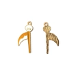 Detail van Halloween zeis hanger met oranje emaille en schedel voor DIY-sieraden maken - 6# (Sikkel Schedel)