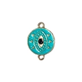 Zinc alloy evil eye connector pendant in turquoise enamel for DIY jewelry making - 12# Turquoise