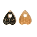 Vorder- und Rückansicht von Punk Katzen-Tarot Anhänger mit Emaille und Gold-Elementen - Katze Stern Mond Planchette Stil (4#)