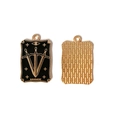 Gotischer Tarot Judgement Anhänger mit schwarzer Emaille und Gold-Finish im Punk-Stil - Das Gericht Tarotkarten Stil (7#)