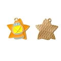 Stervormige oranje emaille legering hanger voor Halloween DIY-sieraden met gouden achterkant - 8# (Ster Bedeltje)
