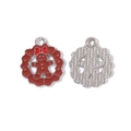 Détails recto et verso du pendentif en alliage bonhomme de pain d'épice de Noël - Bonhomme de Pain d'Épice Dans Couronne Rouge (5#)