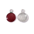 Accessoire de pendentif de Noël DIY avec finition rouge pailletée et base argentée - Boule Ronde Rouge à Paillettes (1#)