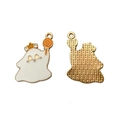Spookbedeltje met gouden kroon en oranje snoepje voor Halloween-sieraden maken - 13# (Kroon Geest)
