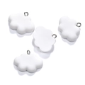 Minimalist white resin cloud pendant DIY charms with silver rings for jewelry - White