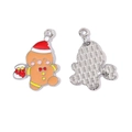 Pendentif bonhomme de pain d'épices en émail avec bonnet de Noël pour bijoux DIY créatifs - Bonhomme de Pain d'Épice de Dessin Animé (10#)