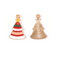 Pendentif sapin de Noël en émail avec goutte d'huile colorée et dos en métal doré - Style Sapin de Noël Émaillé Multicolore (5#)