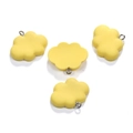 Pale yellow resin cloud pendant for DIY jewelry and keychains with metal ring - Yellow