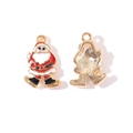 Vista dettagliata fronte e retro di ciondoli Babbo Natale in smalto e lega per gioielli fai da te - 6# (Babbo Natale Esultante)